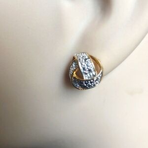 Sterling Silver And Gold Love Knot Earrings Quality! Shimmery GLAMOROUS